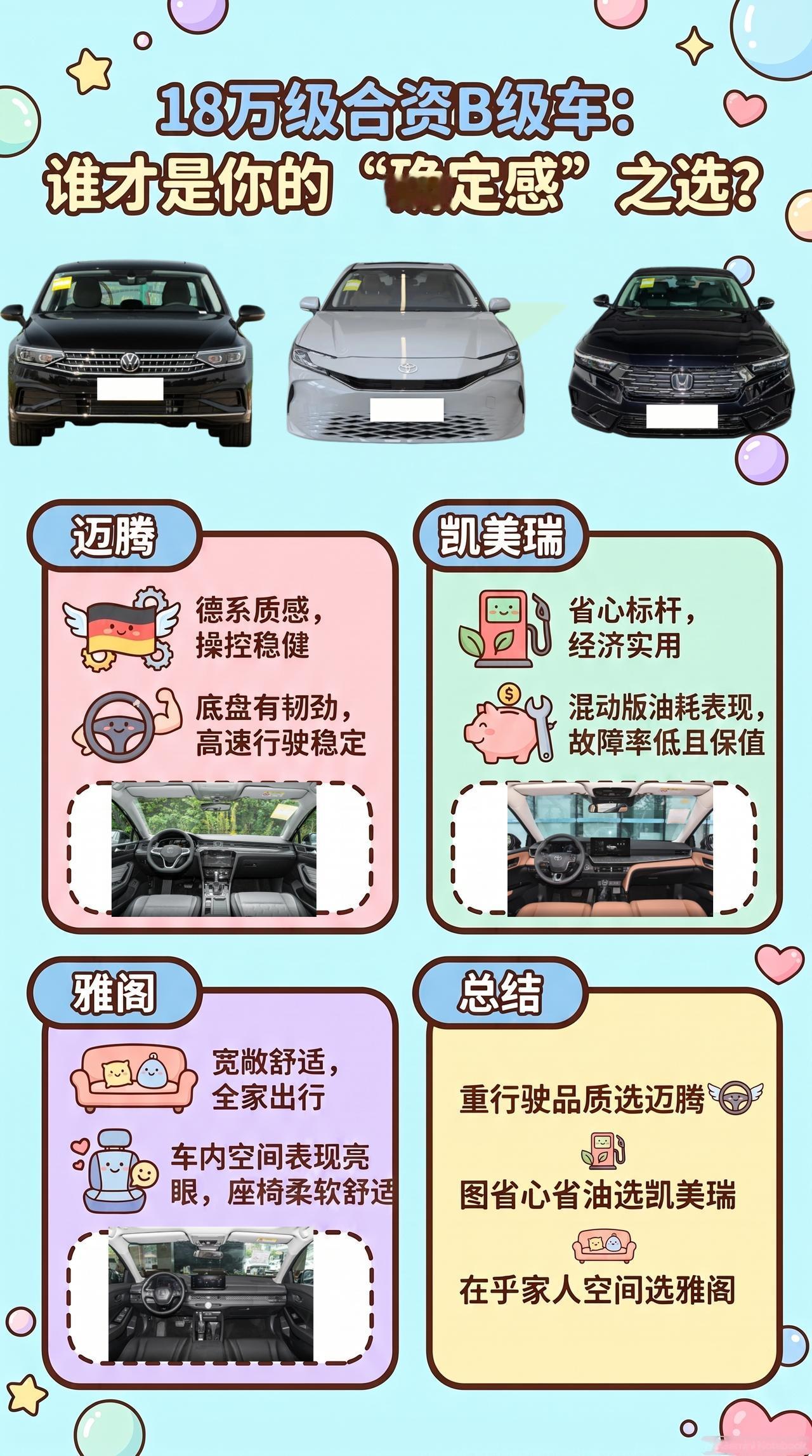 18万级合资B级车，迈腾、凯美瑞、雅阁，老炮们的阵地都2026年了还买这哥仨的
