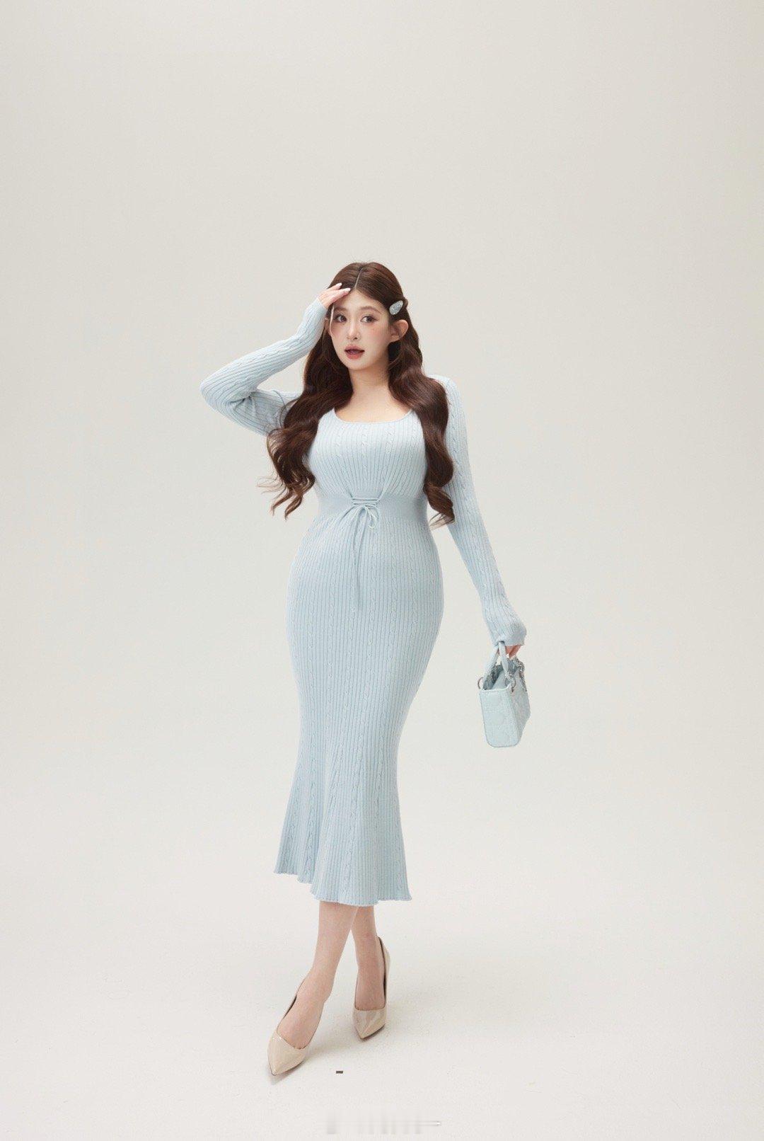 ‼️真·全网无代餐盐水蓝Lady裙🥇✔️5cm视觉缩腰像量身定制般的缩腰魔