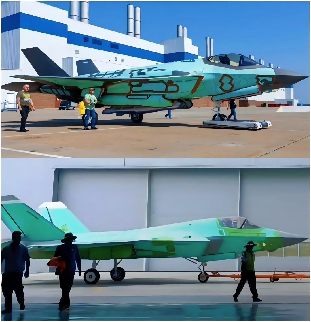 歼-35与F-35绿皮机对比，F-35真不愧是“肥电”！同角度对比下，F-35真