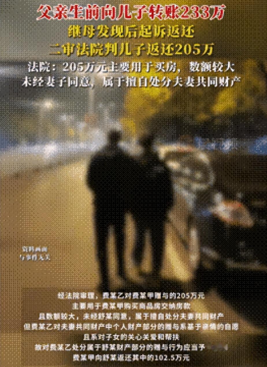 “太荒唐了！”8月6日报道，新疆乌鲁木齐一男子生前给儿子转账233万元，用于儿子