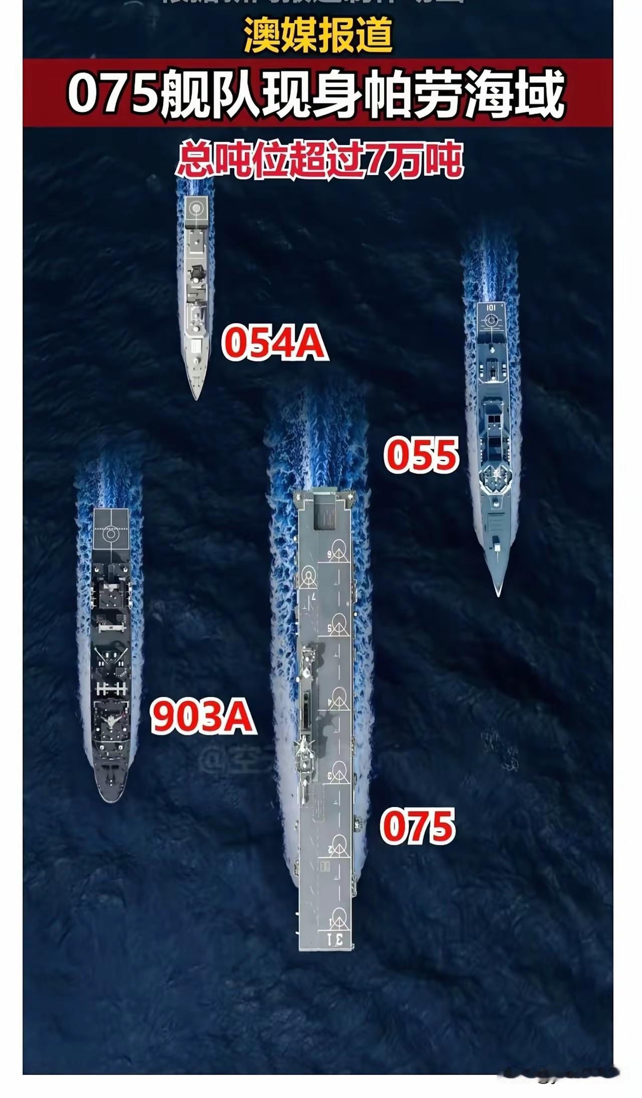 中国两栖打击群已成型，055或成标配！近日，由075型两栖攻击舰海南舰和一艘0