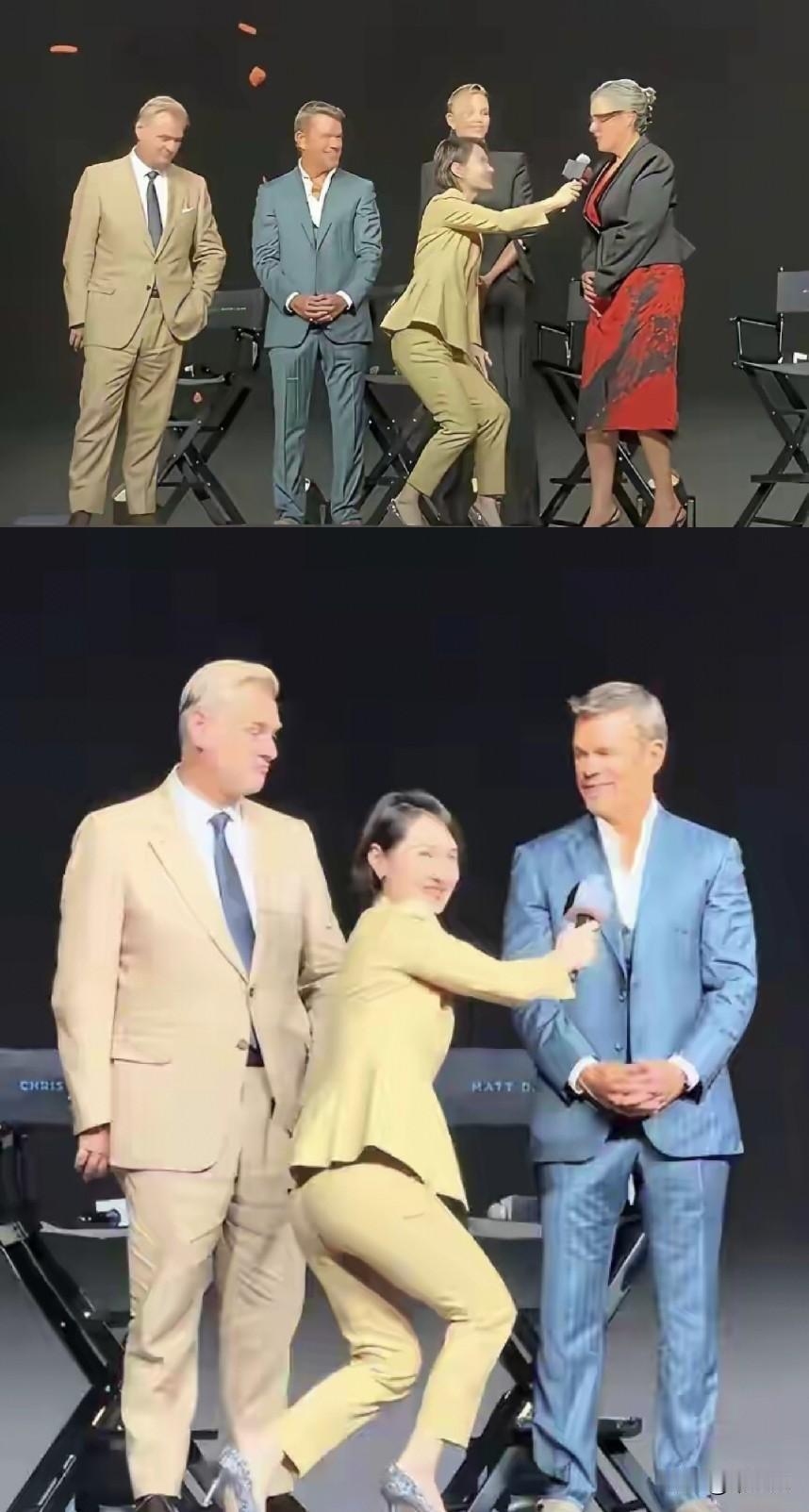 难怪被骂这种姿势不是撅着屁股吗？西方人个个人高马大的主持人至于做出这