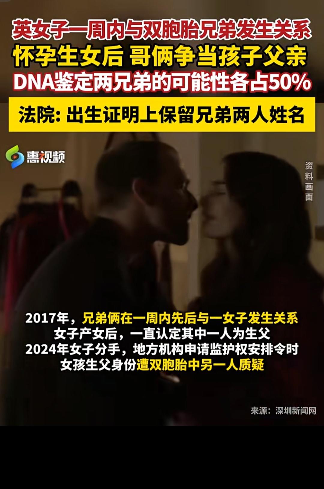 揭秘真相：双胞胎兄弟争女儿生父，DNA各50%？案例是真的吗？英国一名女子