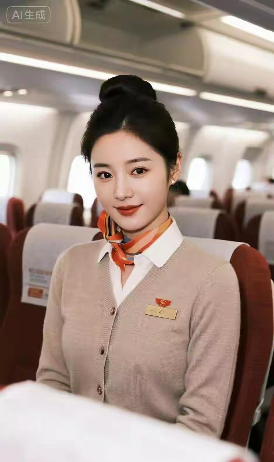 山东空姐穿开衫毛衣，好看吗？一位网友说，像保洁…