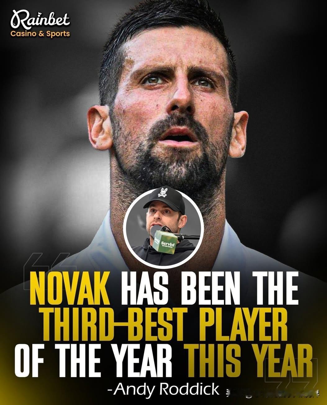 前美网冠军安迪·罗迪克最近在他的播客节目上聊天时表示德约科维奇依旧是目前第三号球