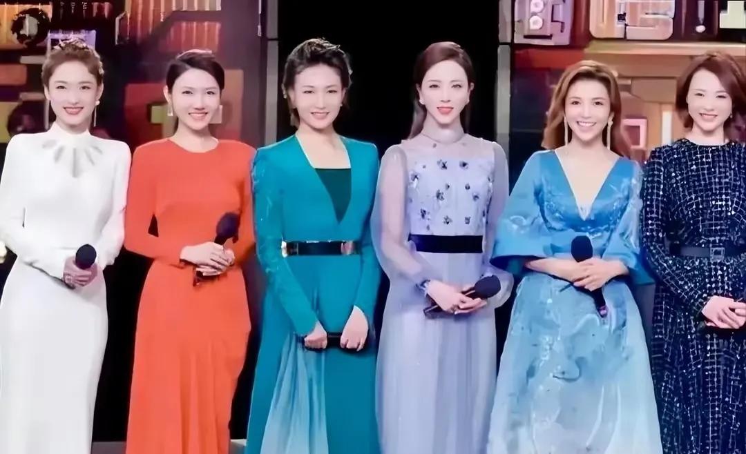 央视这6位美女主持人同框，每一位都是高颜值美女！央视主持人主持人大合影
