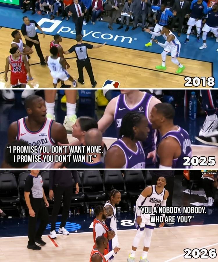 恩怨局继续！威少生涯第209次三双，却与快船后卫邓恩爆发口角，威少一顿输出：“