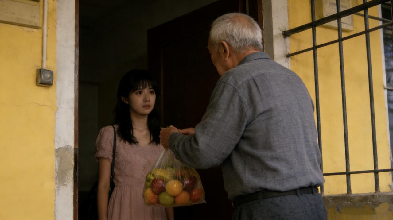 楼上搬来新邻居，每天晚上都拖桌椅，咚咚响。楼下老头儿忍了三天，上去敲门。开门