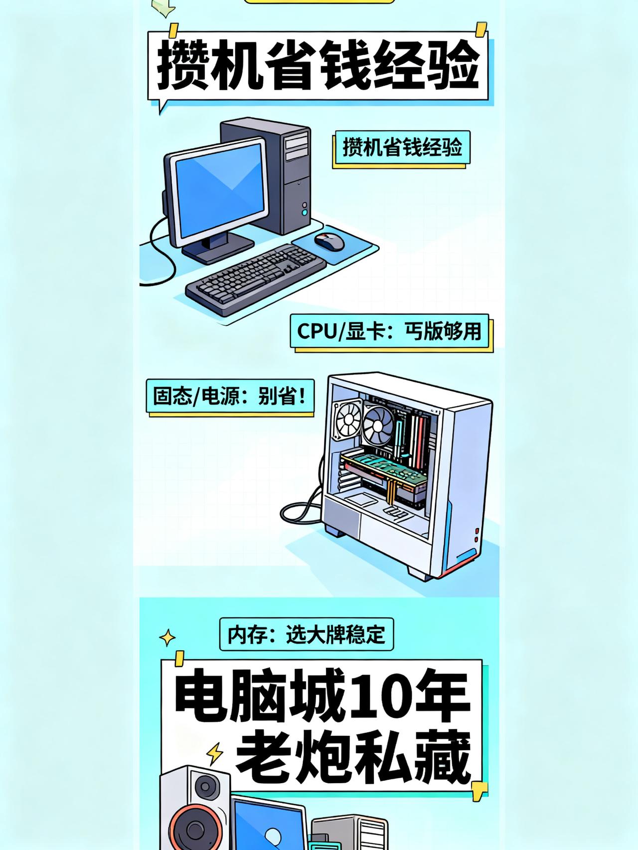 装机时，这四个硬件千万不能丐！在电脑城摸爬滚打了10年的装机老炮，私藏了一套攒