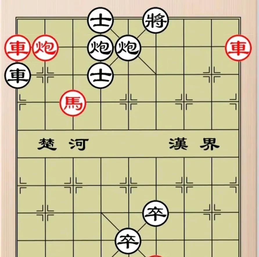 五步就可以绝杀的棋，不要太多的思索，黑方是卒临城下，还有车卒助攻，这都只能吓吓人
