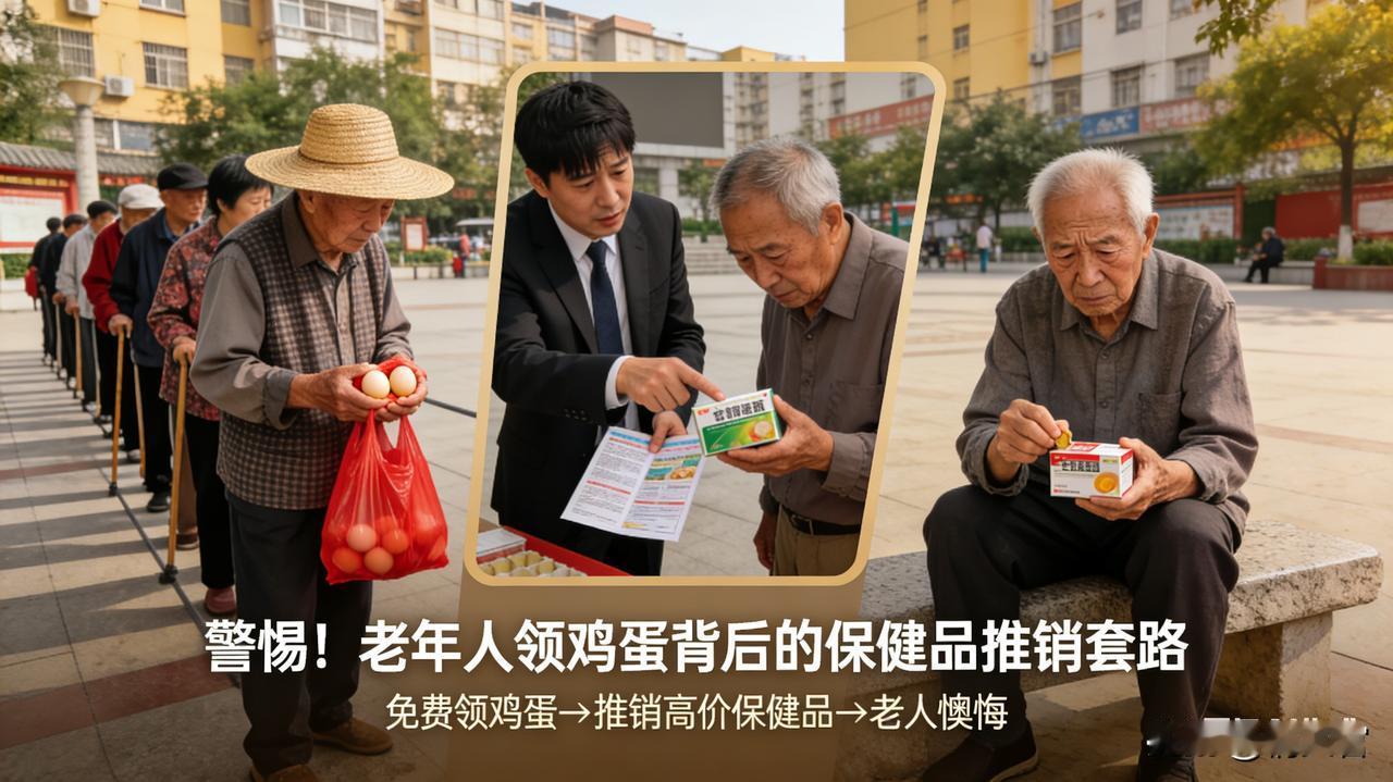 警惕！老年人领鸡蛋，全是套路！小区门口、菜市场、公园，总有人喊：免费领鸡蛋