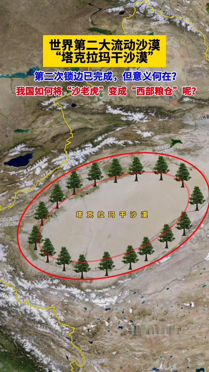 世界第二大流动沙漠："塔克拉玛干沙漠"。第二次锁边已完成，但意义何在？我国如何
