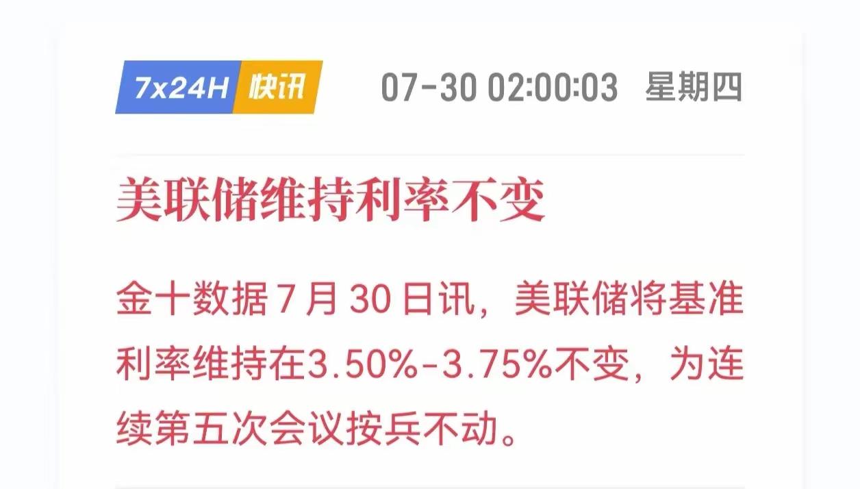 美联储将维持利率不变，按兵不动，市场上加息的期望又落空了，美国鹰派一直想让美联储