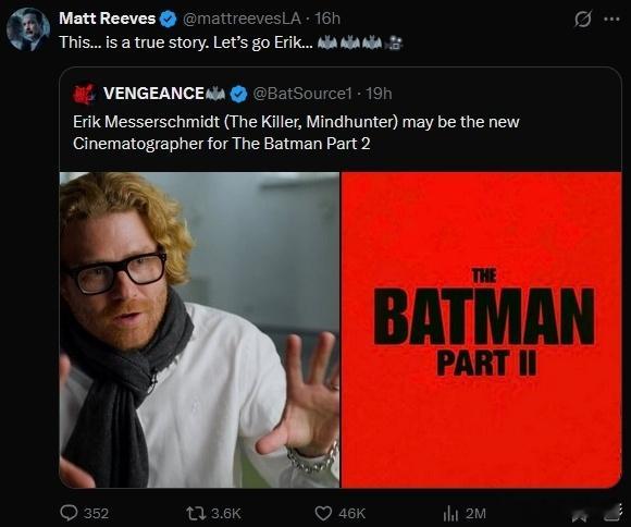 萨姆·门德斯罪大恶极（bushi）！《新蝙蝠侠》《沙丘》系列摄影师格雷格·弗莱瑟