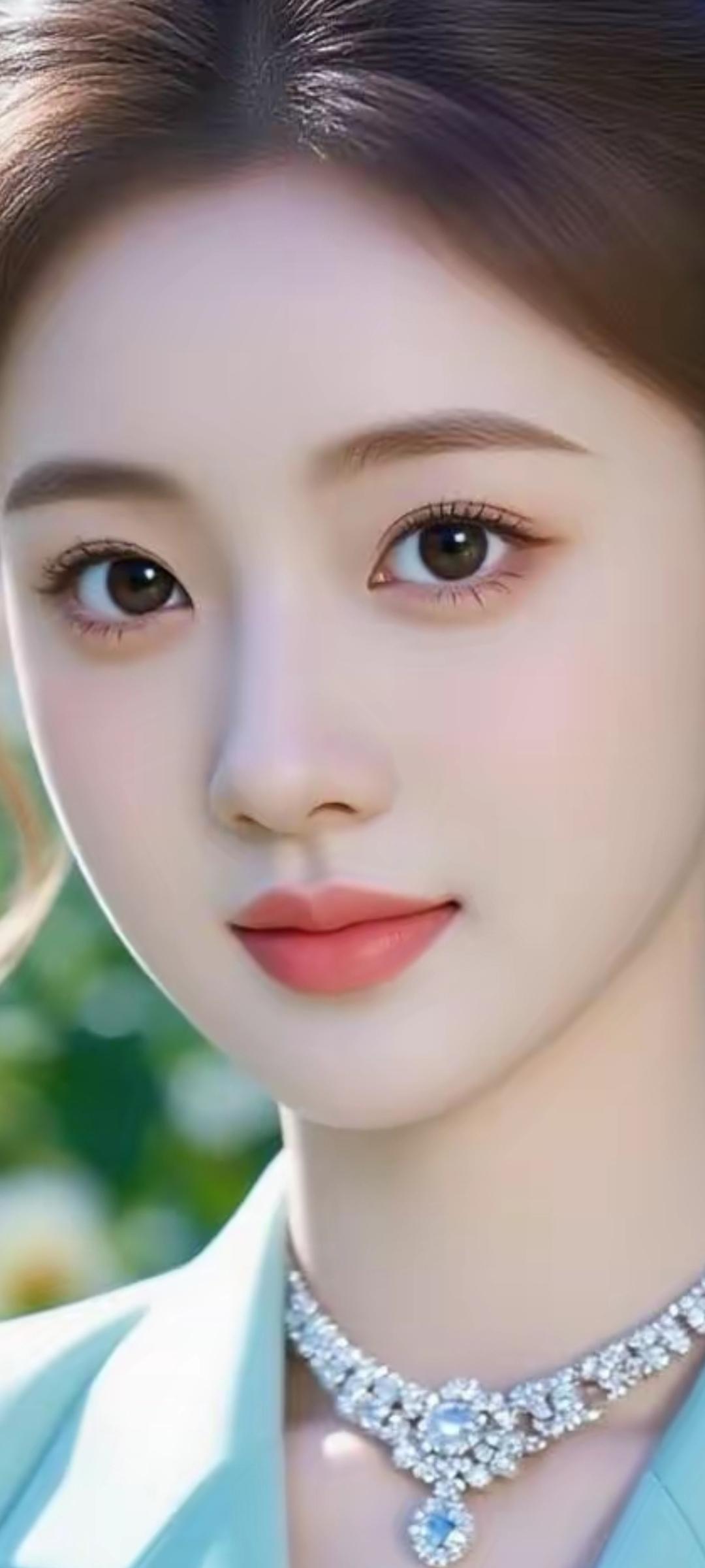 梦幻般的少女，精致的妆容与闪耀的珠宝相得益彰，宛如童话中的公主。
