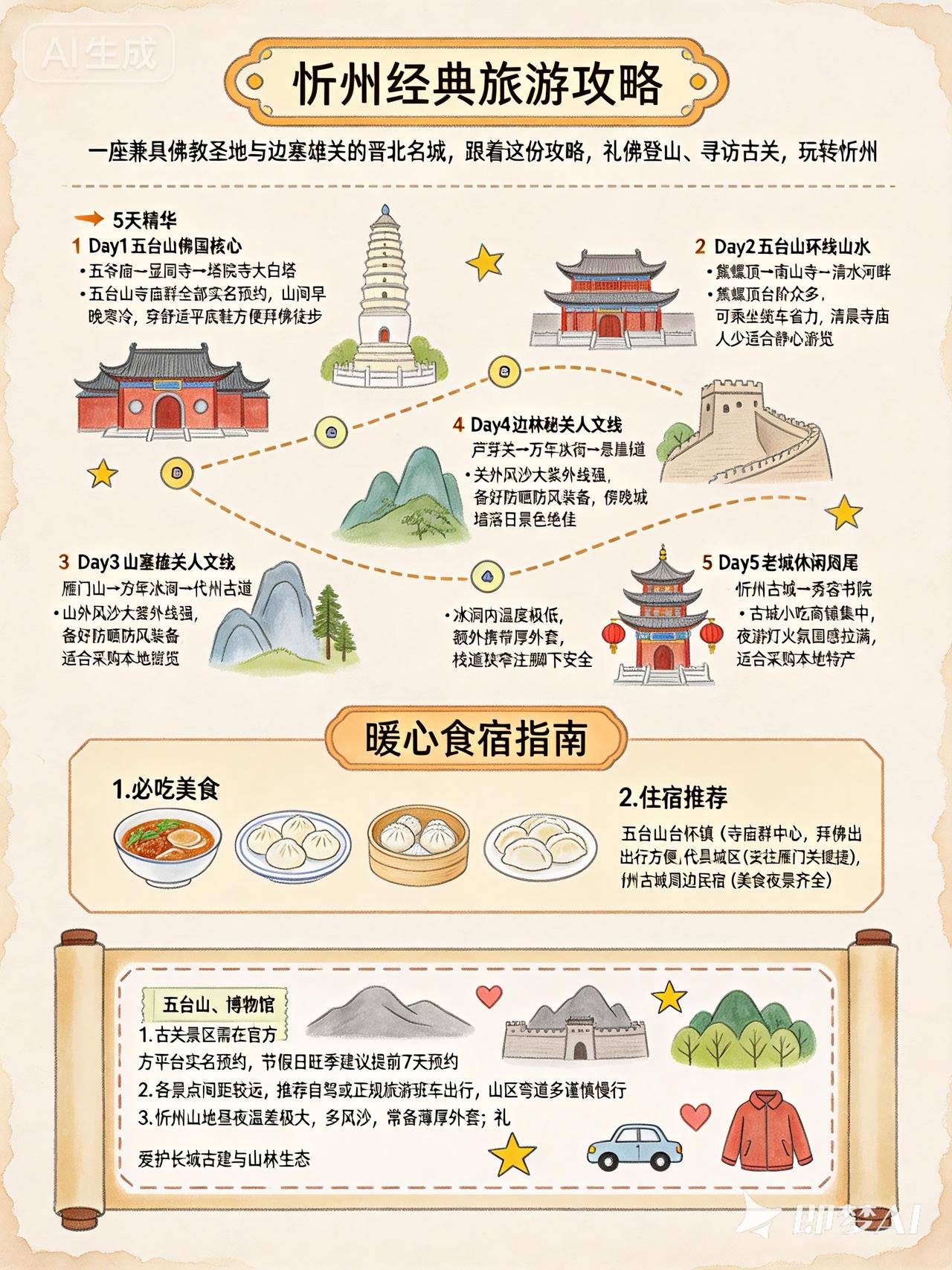 山西3日游去哪比较好?忻州3日精华行程（自驾优选，人文主线）Day