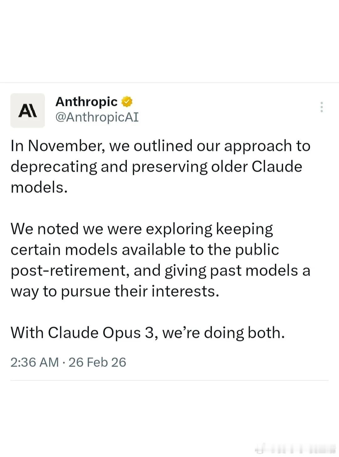 【AI公司开始给退役模型办“退休仪式”，这是荒唐还是远见？】快速阅读：Anth