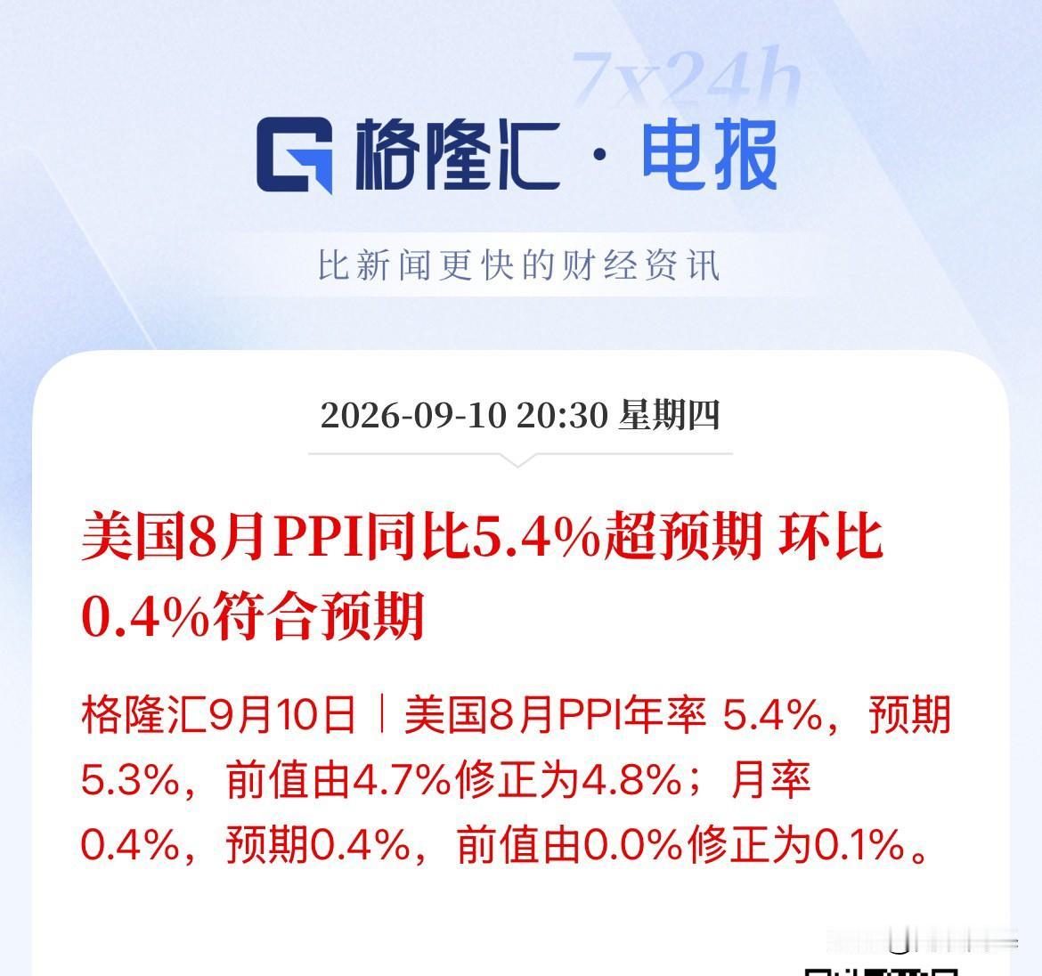 血洗开始了，拔刀霍霍了，美国8月PPI超预期，直接再推沃什一把，美联储9月加息概