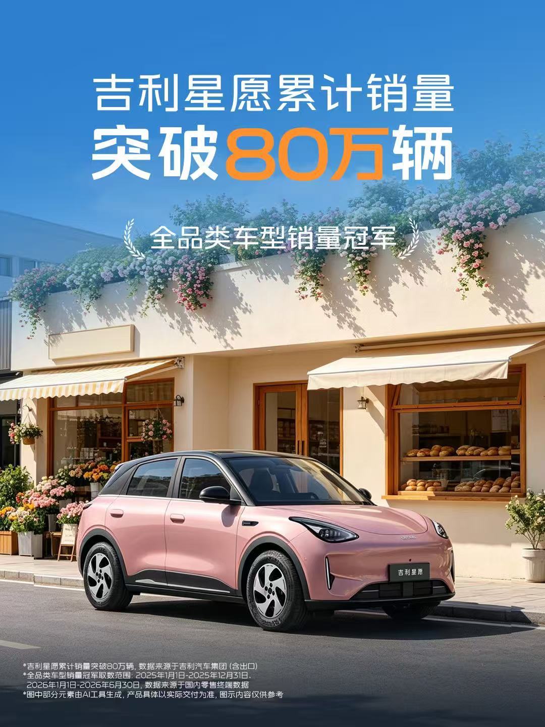 谁能挑战小车市场销冠的地位？零跑A10？或者蔚来萤火虫？吉利星愿累计销量突破80
