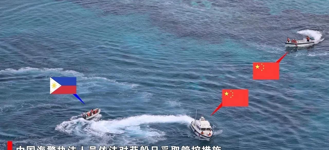 据菲律宾电视台报道称，菲律宾海洋渔业局多艘渔业船只在5月21日上午在渚碧礁和铁线
