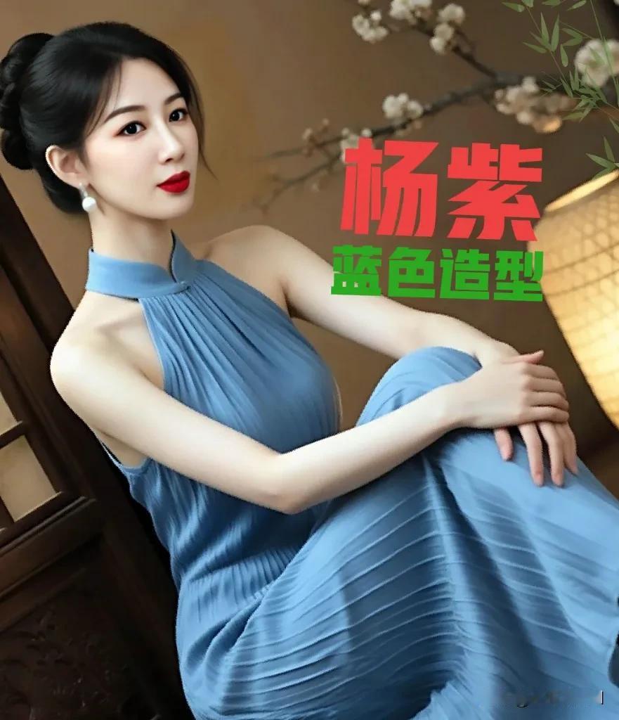 杨紫蓝色礼服裙造型惊艳绝伦气质优雅性感妩媚让人眼前一亮杨紫御姐造型杨紫美照杨