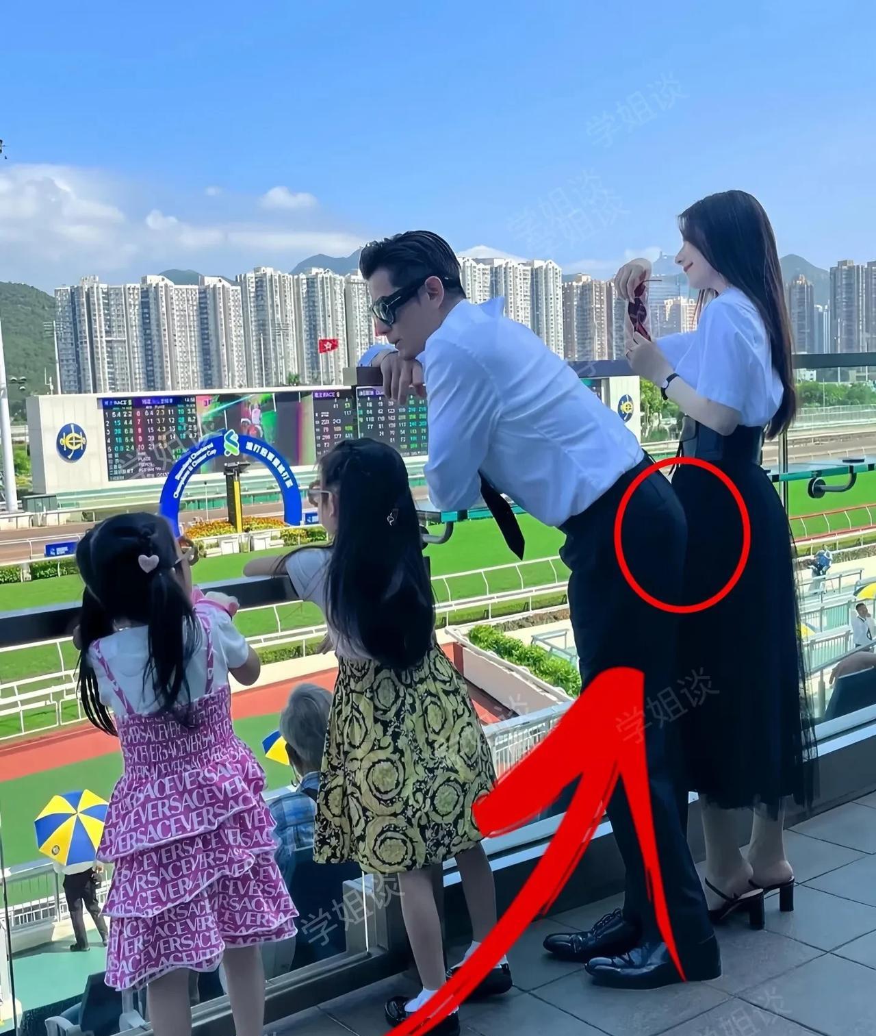 郭富城对方媛绝对是生理性喜欢，你看他带着妻儿出去游玩，虽然在跟两个女儿说话，但身