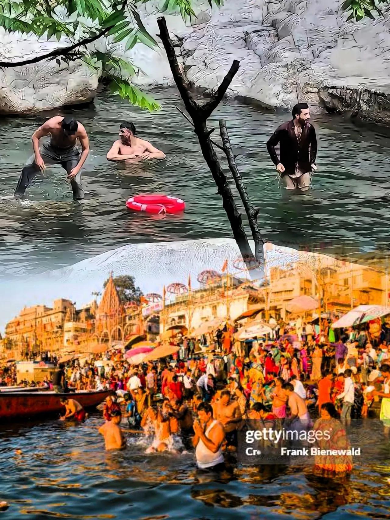 庐山景区里，几位印度游客直接脱光在山溪洗澡？这操作真让人跌破眼镜！且不说公共场所