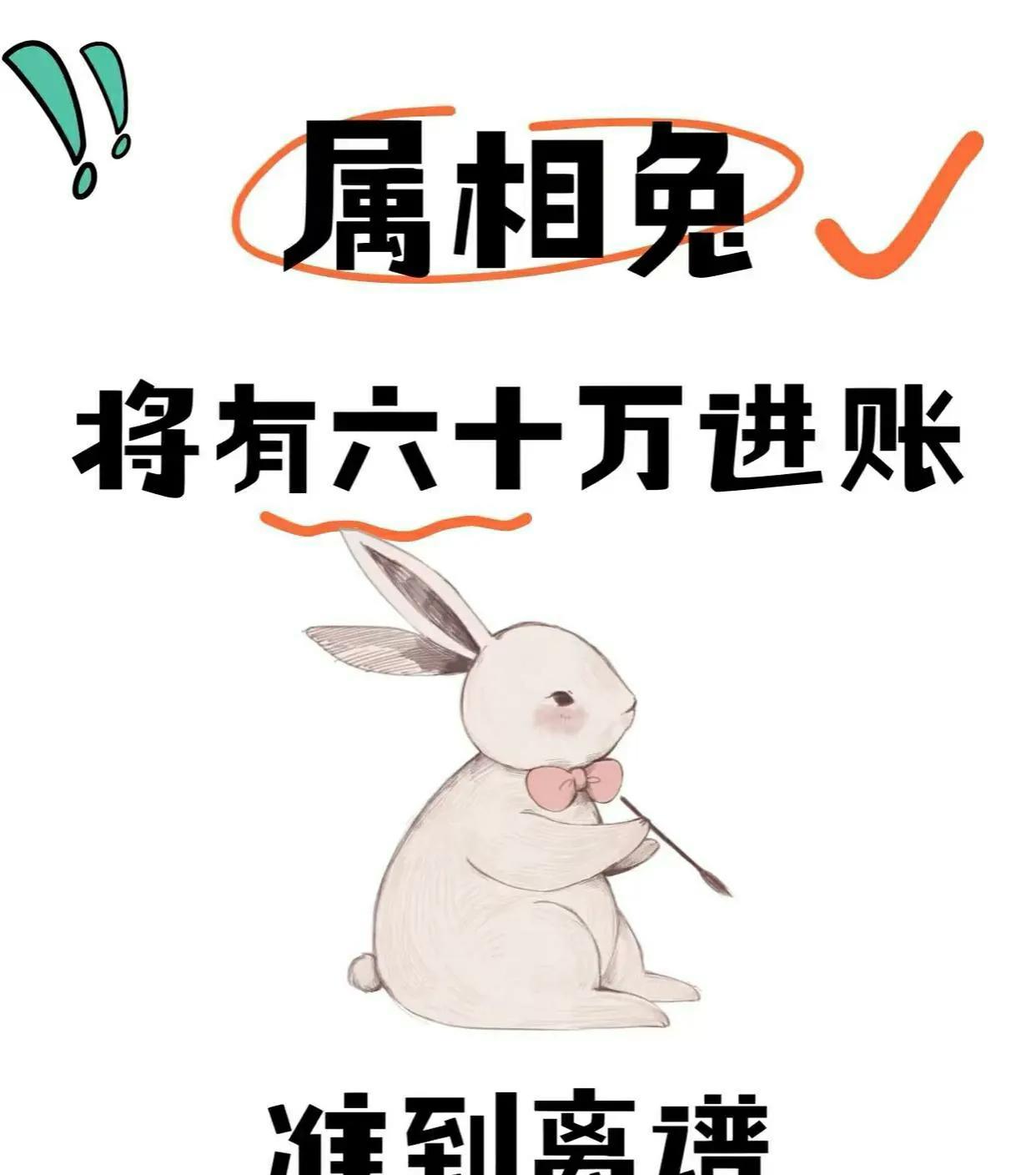生肖兔欠你钱的人会马上还你你欠的债会马上还你别不信，真的灵准到离谱