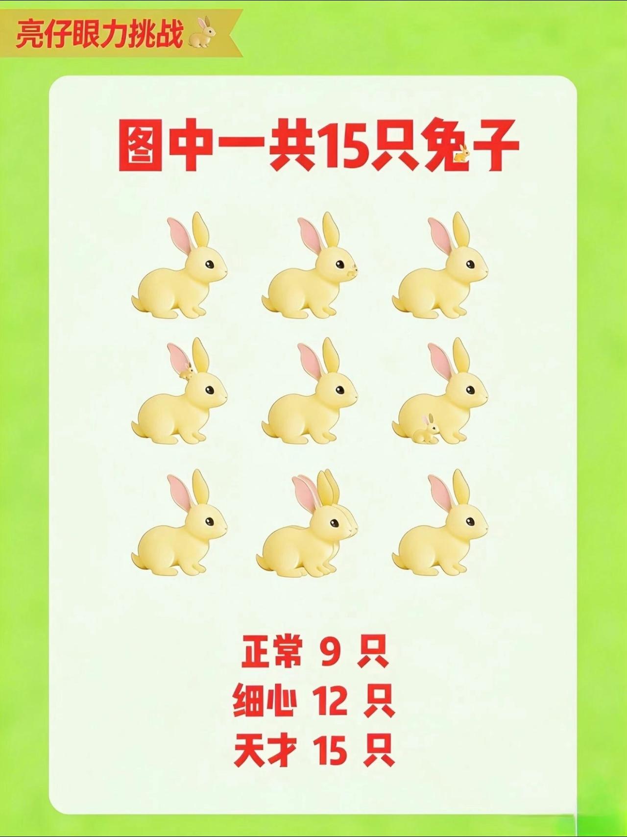 亮仔眼力挑战|你找到了几只兔子？