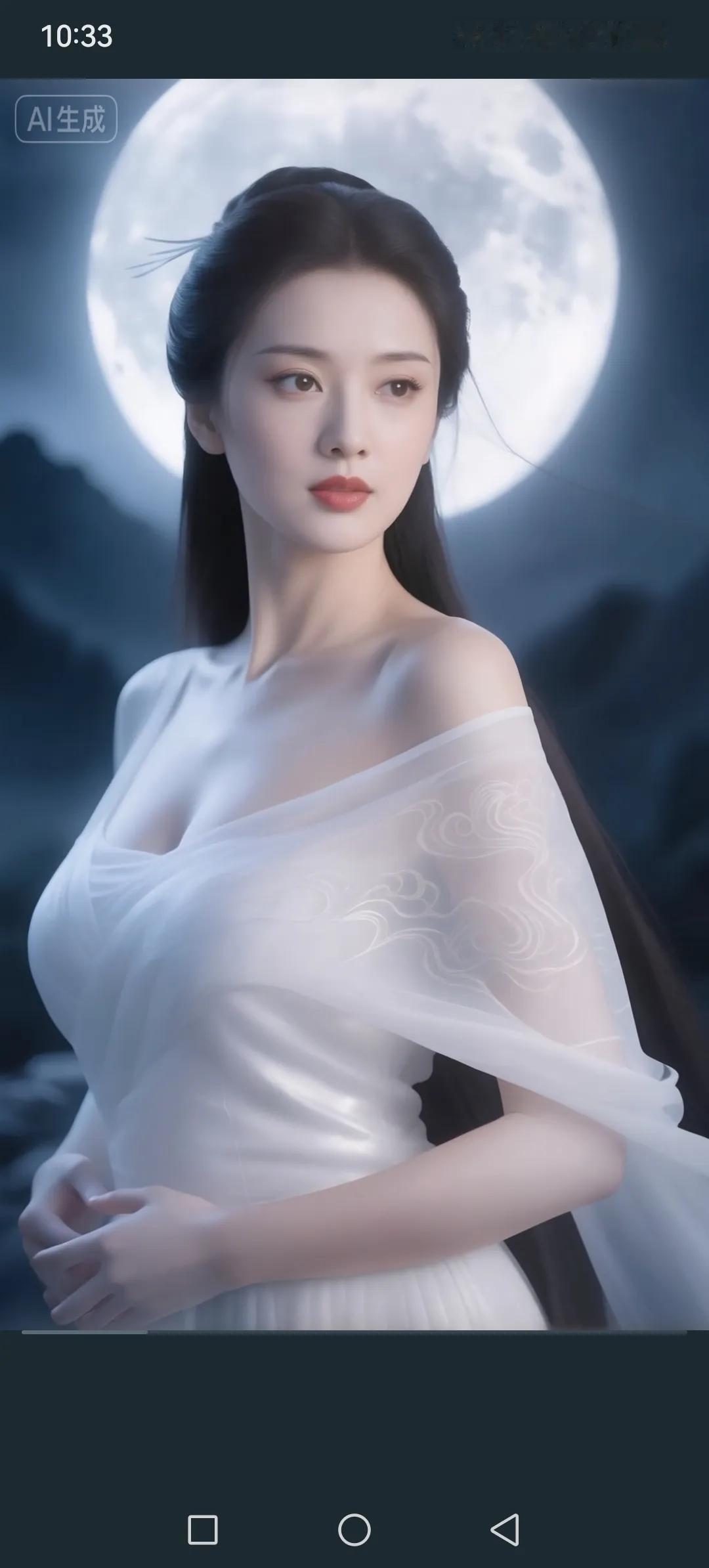 月光下的神秘美人，如梦似幻月下汉服美人月照美人