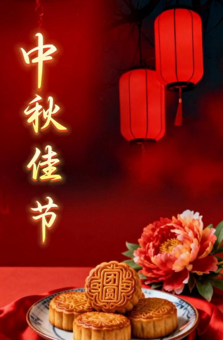 中秋佳节。花好月圆，阖家团圆。