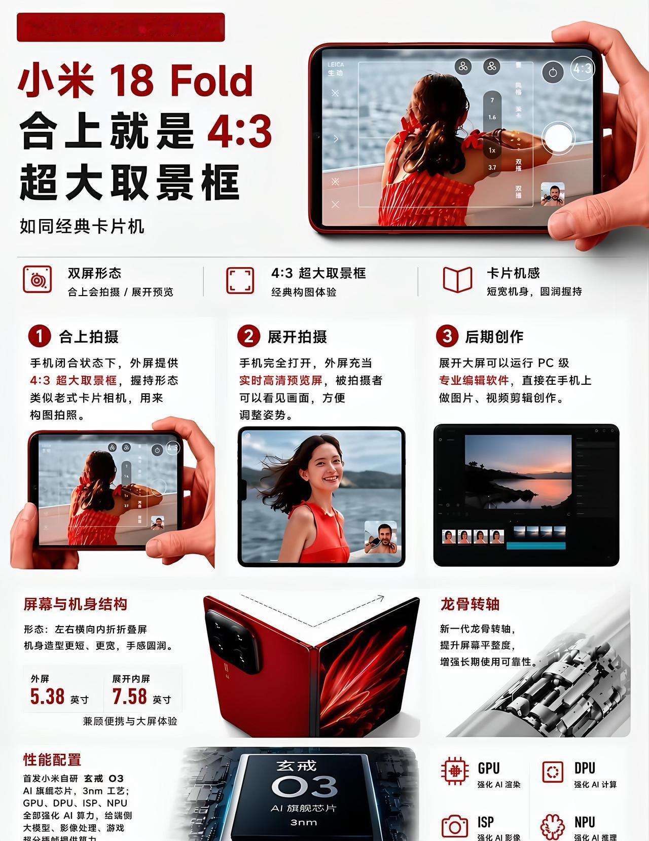 要说这小米18Fold大折叠，可整出新鲜花样来了，跟别的折叠机路子完全不一样。