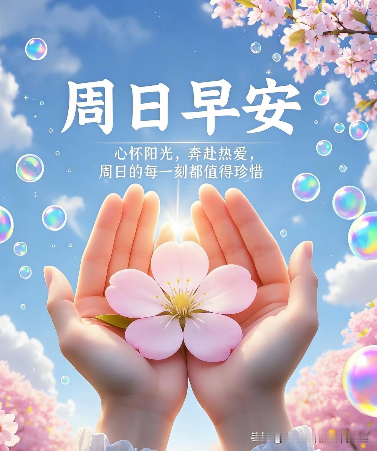 周日早安🌷享受悠闲周末时光，卸下一身疲惫。好好休息，好好生活，愿所有美好如约