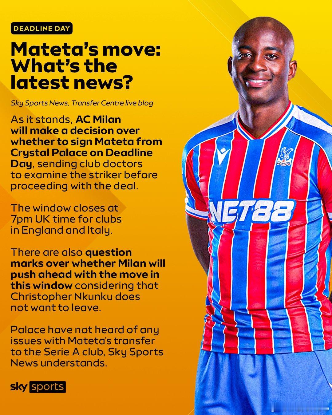 咋又开始惦记大卤蛋了？天空体育：如果马特塔转会米兰的交易告吹，马特塔可能成为最后