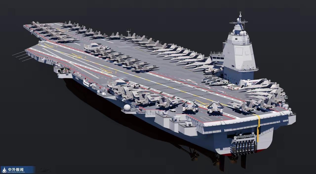 中国未来004核动力超级航空母舰想象图。我们发展正在建造的下一代航空母舰一定会是