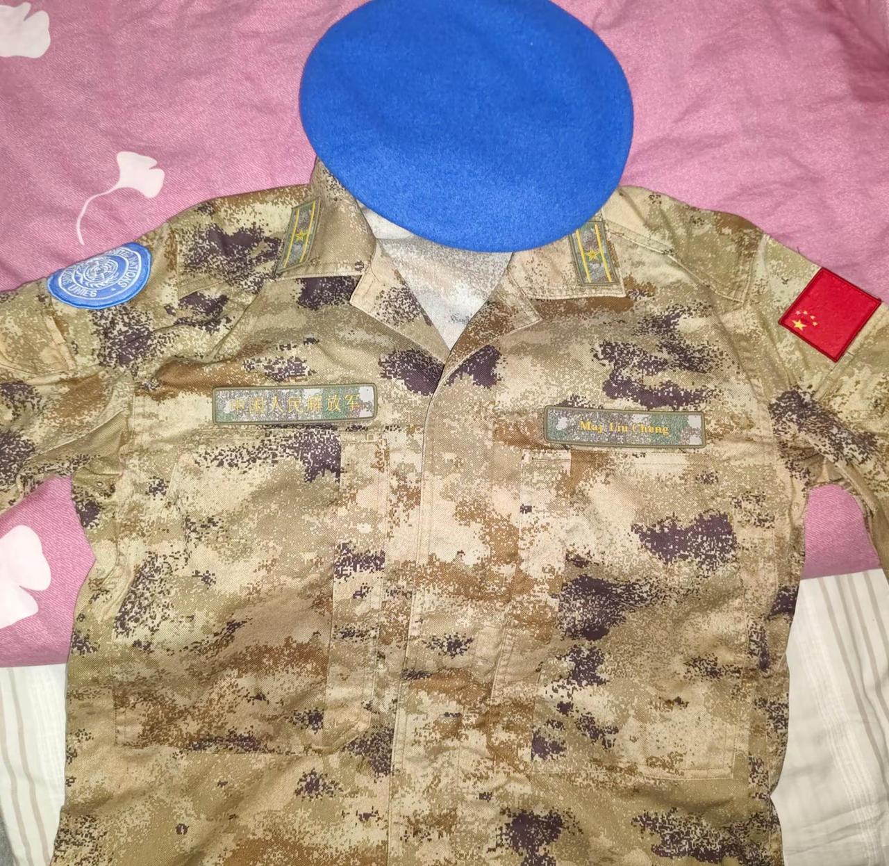 展示2020赴摩洛哥维和部队作训服。维和部队非现役