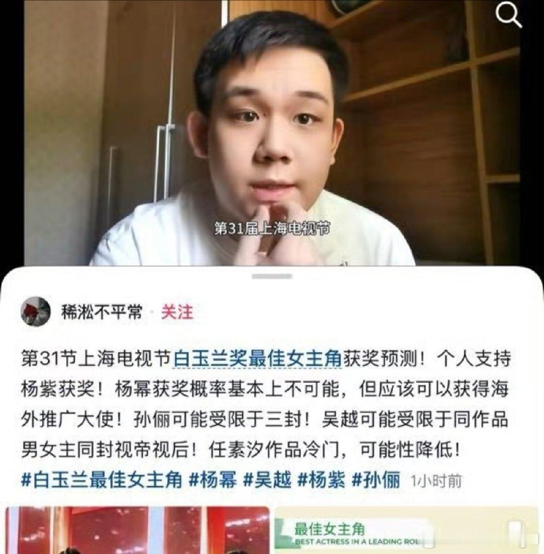 影视重度爱好者评价的白玉兰获奖归属你认同吗(早期白玉兰提名女主名单全部压中战绩可