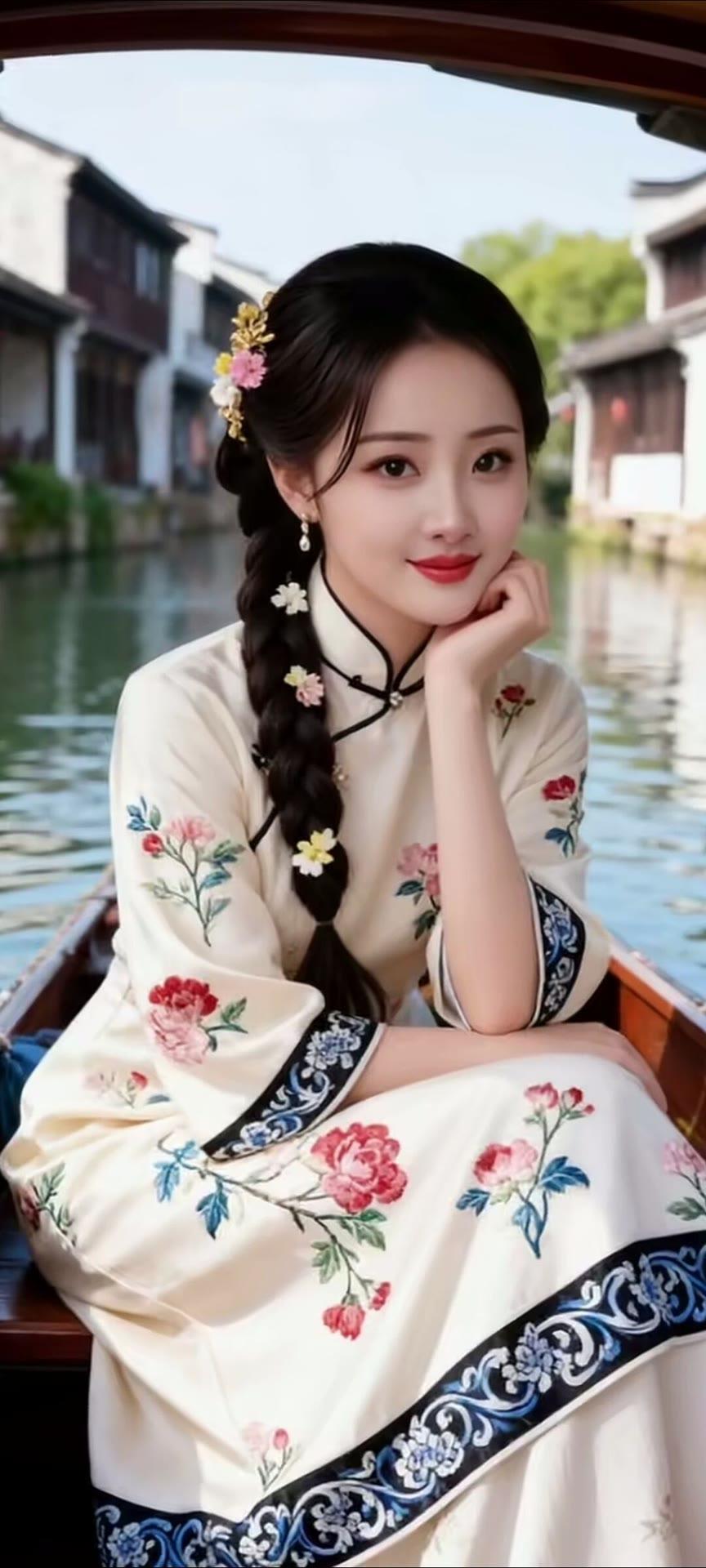 江南水乡，古风少女，花开花落，岁月静好。