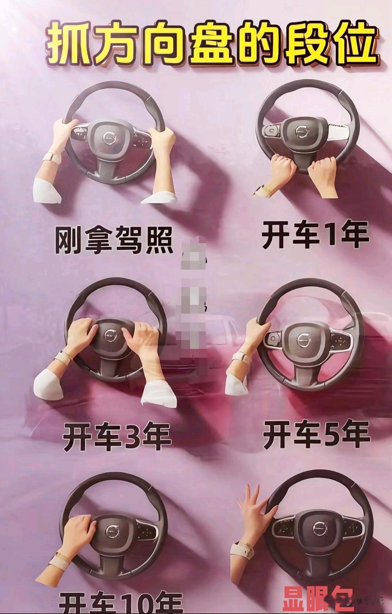 抓方向盘的姿势，看看有你的吗？