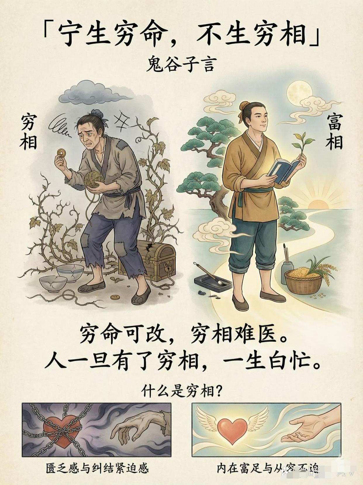 看完心里亮堂！老祖宗看人真通透。穷不可怕，心宽志坚才是真富贵。心宽是财富穷