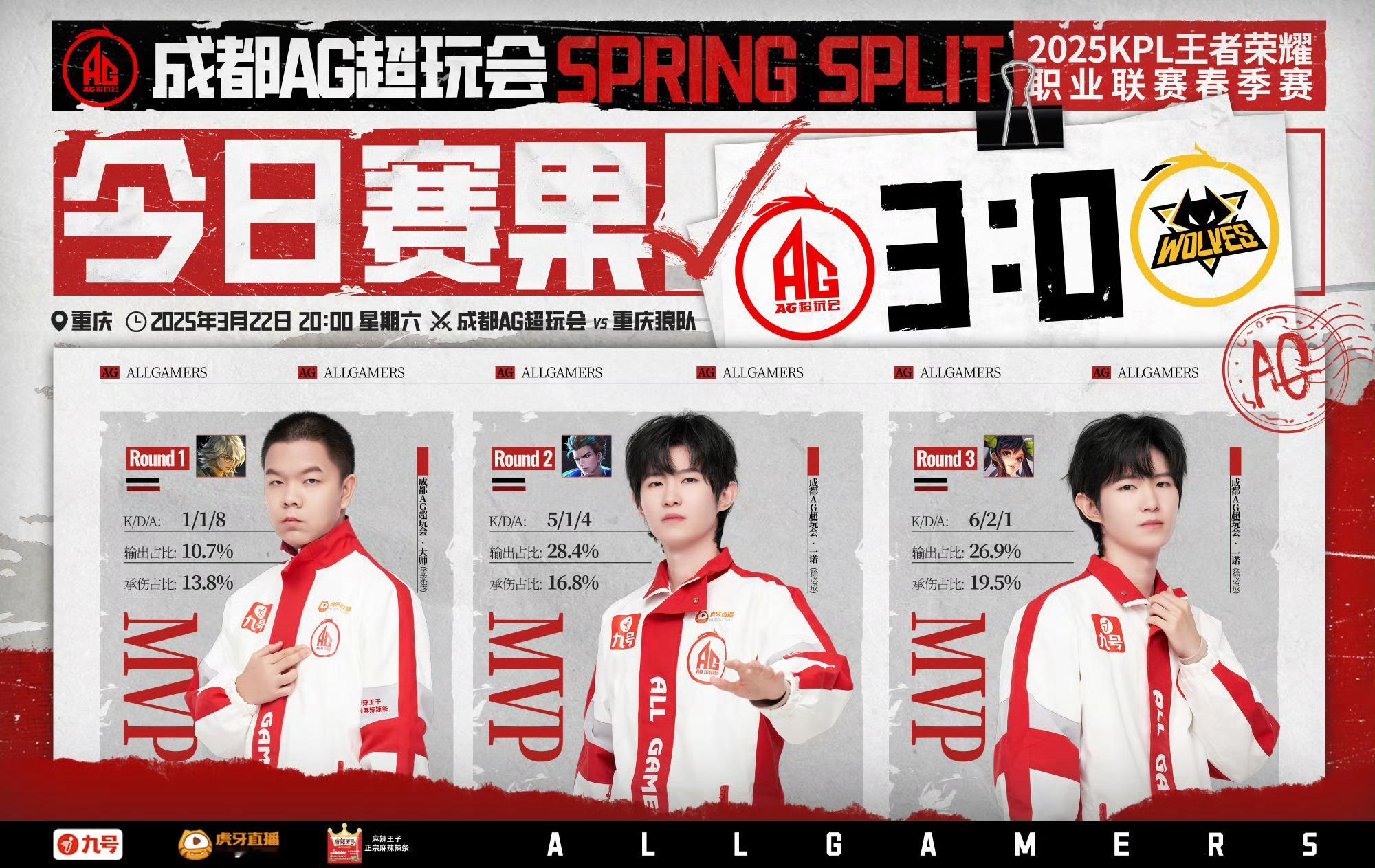 AG超玩会海内存知己天涯9:0​​​