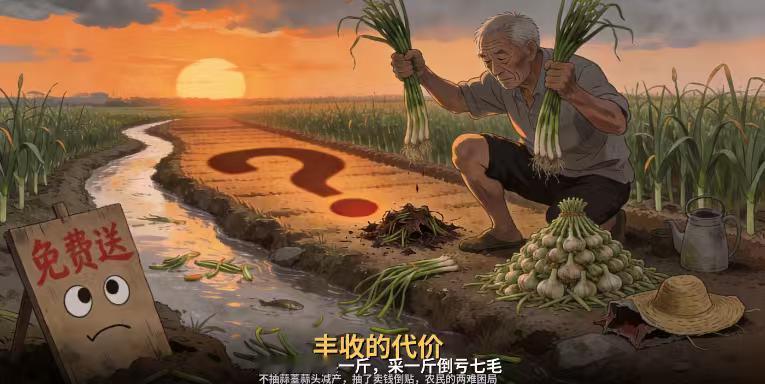 一元一斤没人要！河南蒜薹价格“塌方”，农民：抽一斤亏一斤一毛钱一斤，抽出来还不