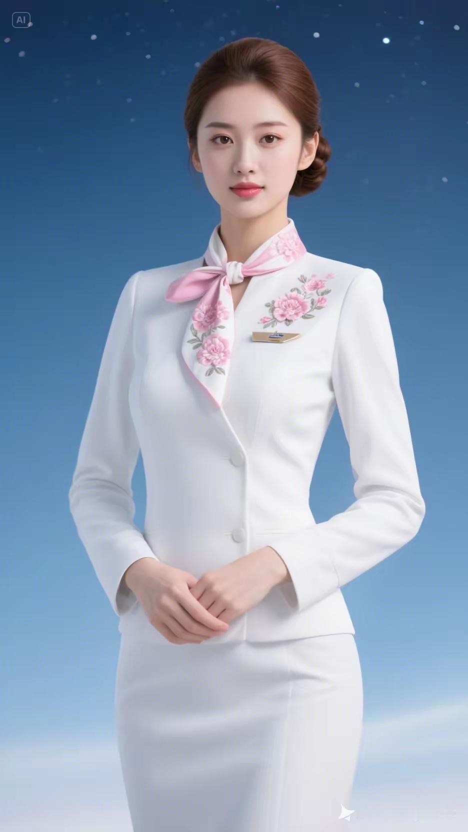 优雅空姐，粉嫩少女心，温柔微笑，元气满满！
