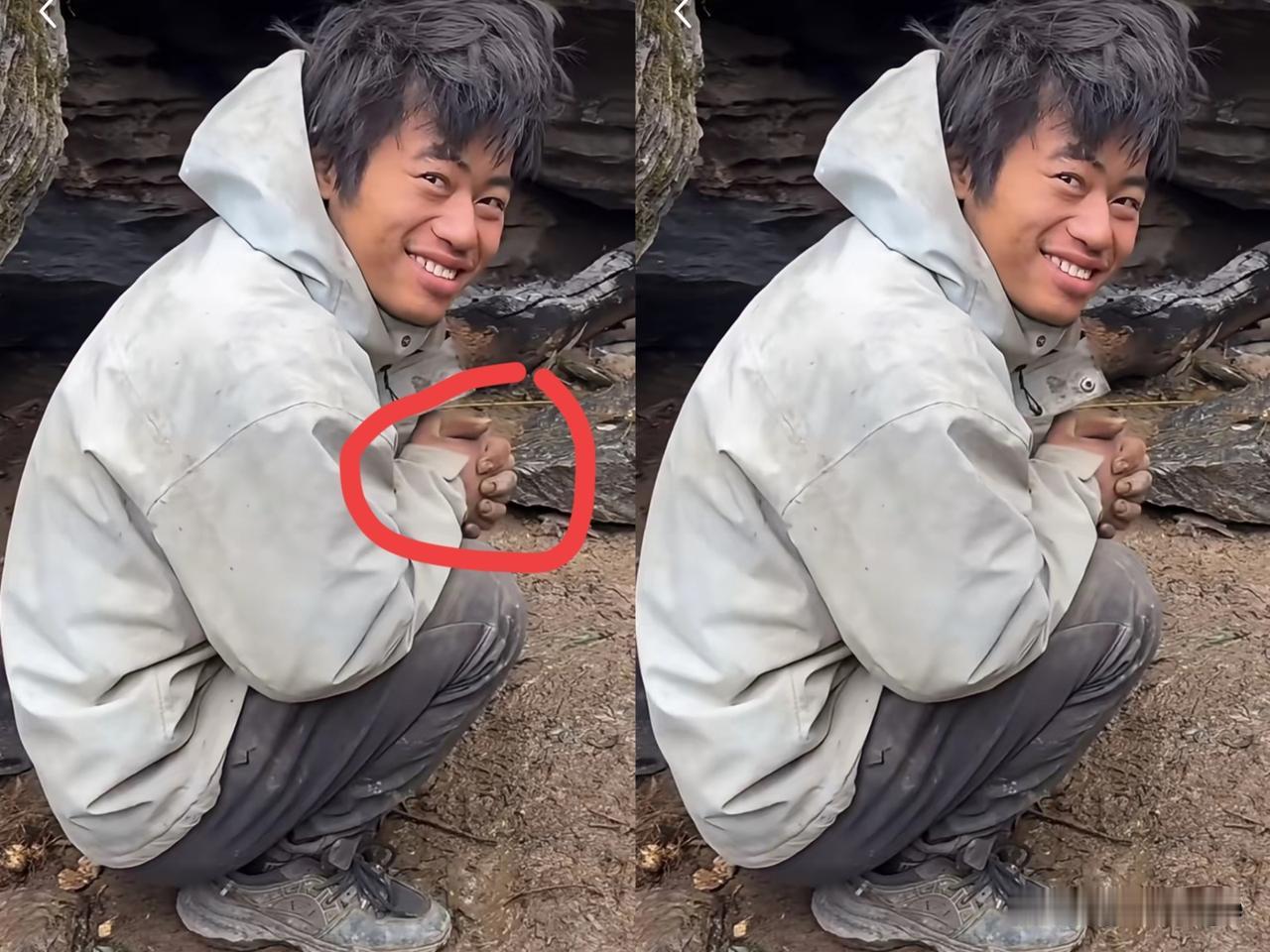 林北创造记录第一啦因为冷生了火本来想取暖，结果因为捡的柴太干了，一下子就烧起