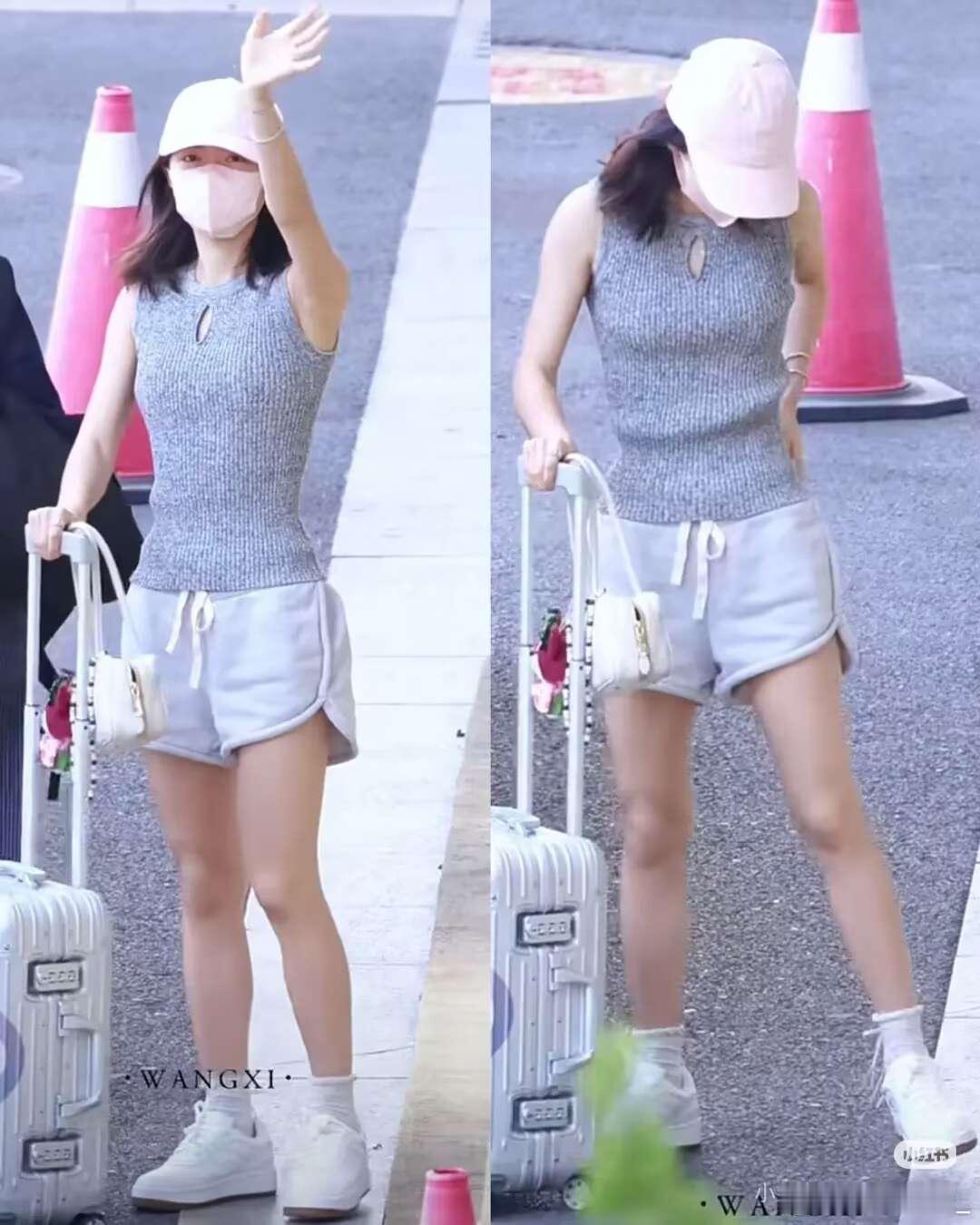 赵今麦机场穿搭