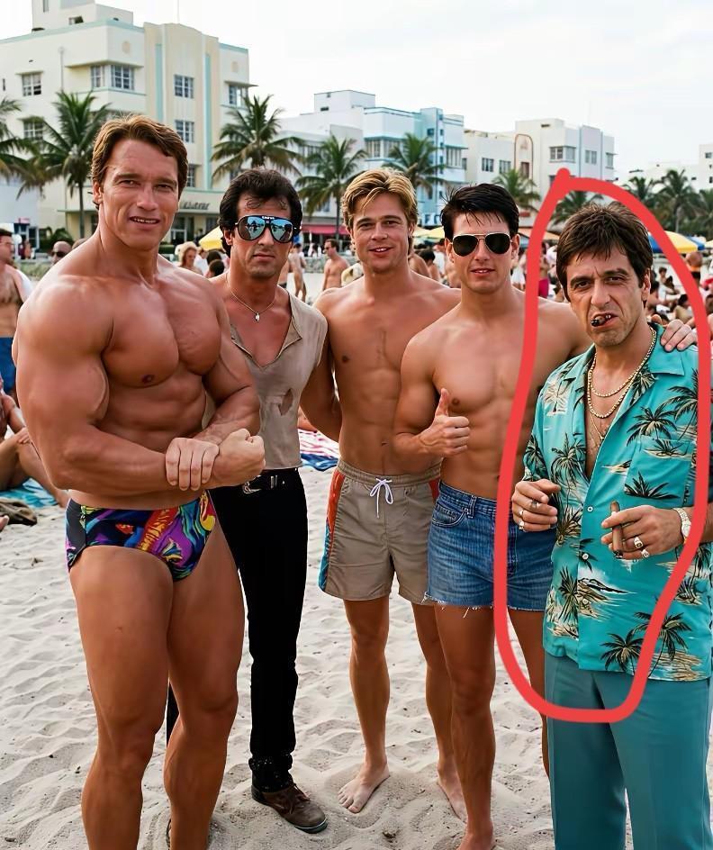 活久见！能和史泰龙、施瓦辛格、阿汤哥、皮特同框合影的，居然是他？左手终结者，