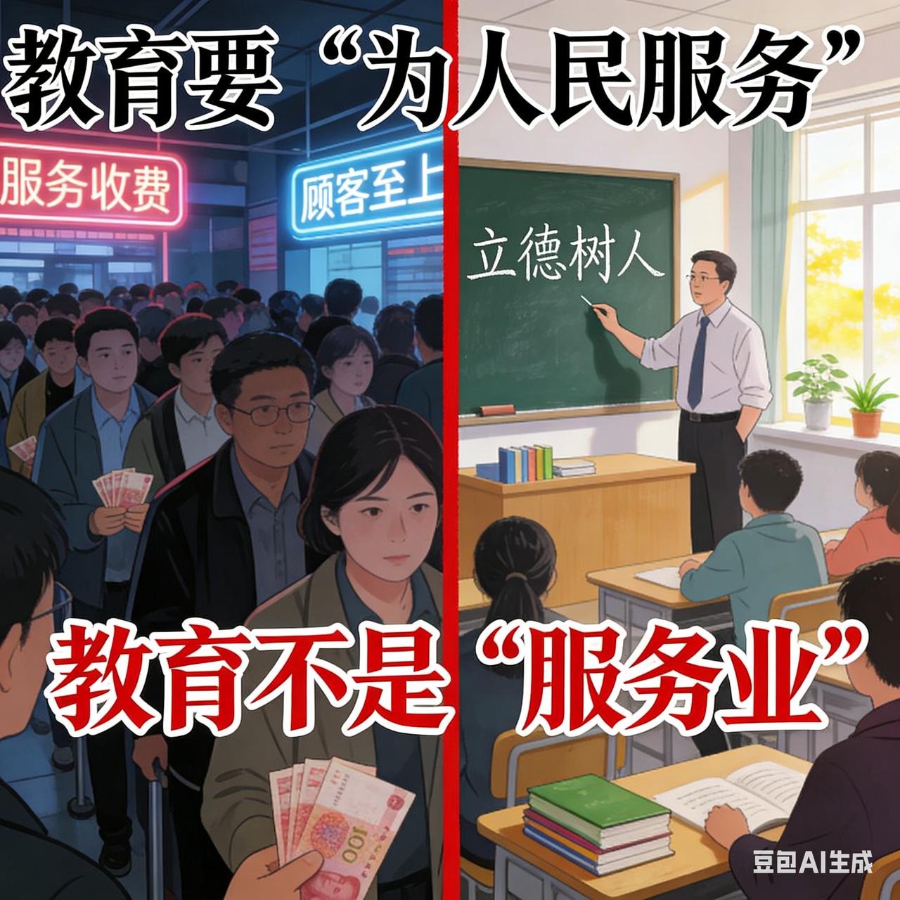 刷到一篇教育不是服务业的文章，真的忍不住拍手叫好！现在有些家长把老师当成“服务员