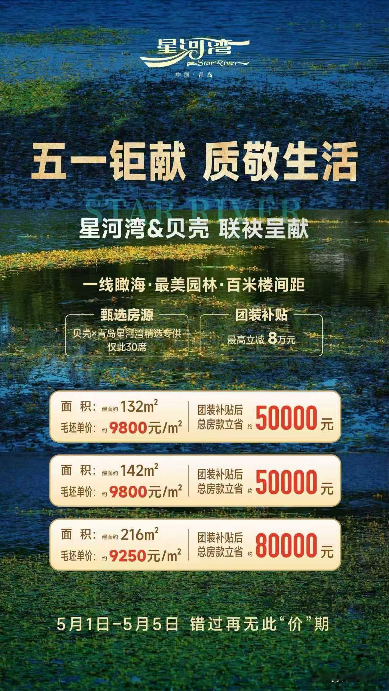 星河湾也低头了！青岛星河湾，曾经高调宣布的高端住房，如今跌破1万/平。这两天