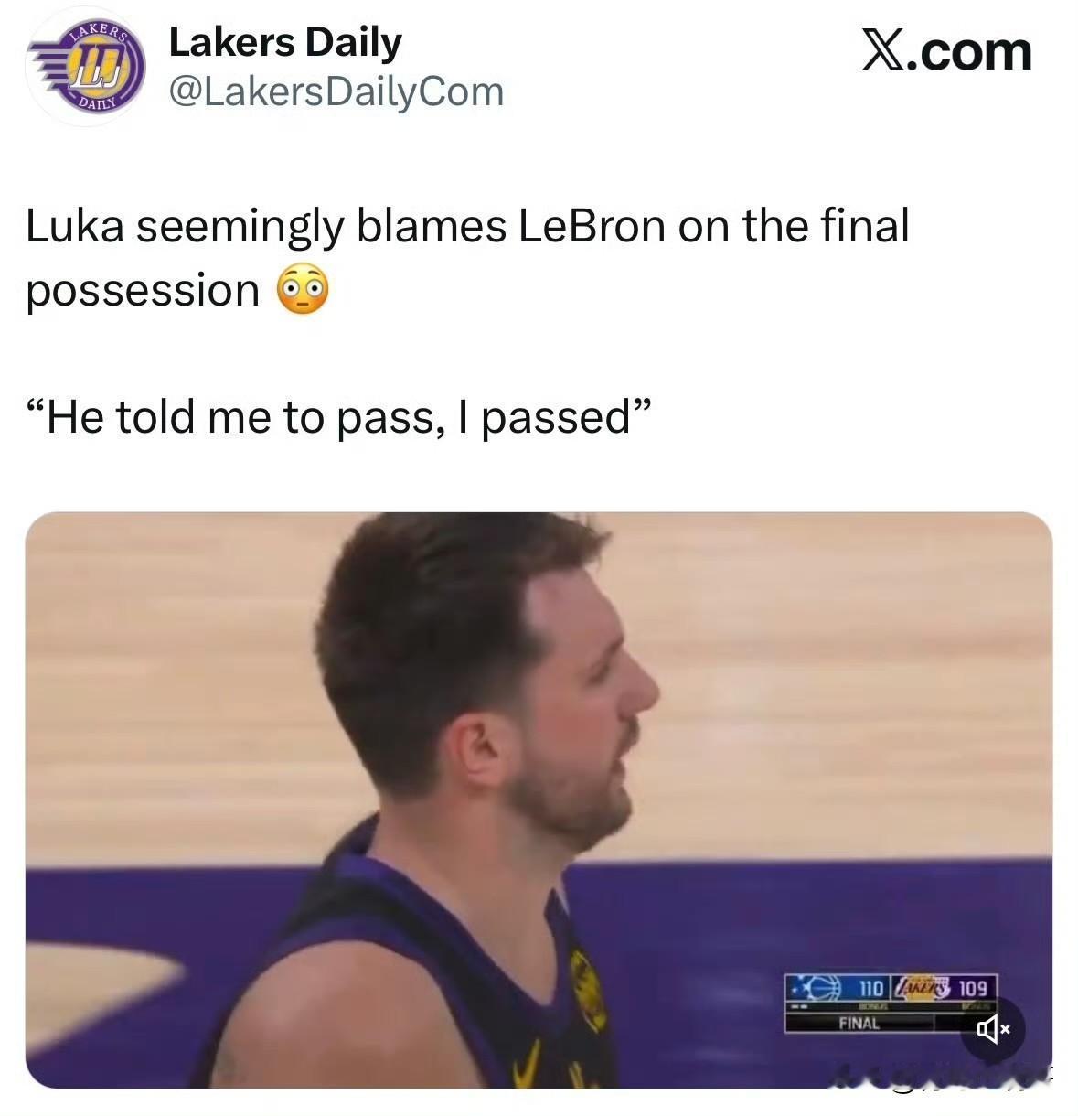 甩锅实锤？东契奇赛后回应“他让我传，我就传了”引热议！今天湖人主场惜败魔术，