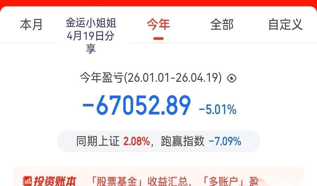 股市里正在上演一场“镜像式”的回旋镖：一位股民去年的盈利数字和今年的亏损数字，竟